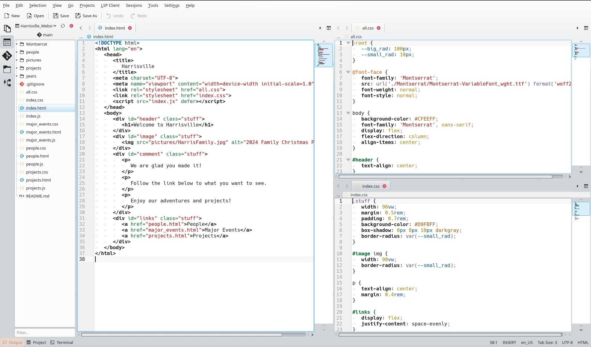 Some code from one of the webpages